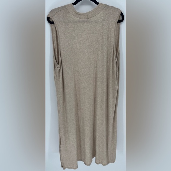 24/7 TAN open sleeveless cardigan split sides black size 1x - Picture 4 of 6